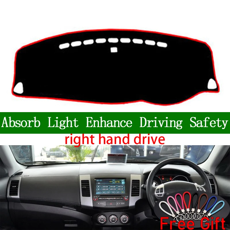 

For Mitsubishi outlander 2009 2010 2011 2012 Right Hand Drive Dashboard Cover Car Stickers Sun Shade Dash Interior Accessories