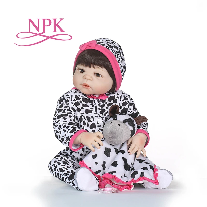 

NPK 55CM Full Body Silicone Reborn Bebe Boy Doll Realistic Bebe In Soft Plush 22" Doll Clothes Best Gift For Children