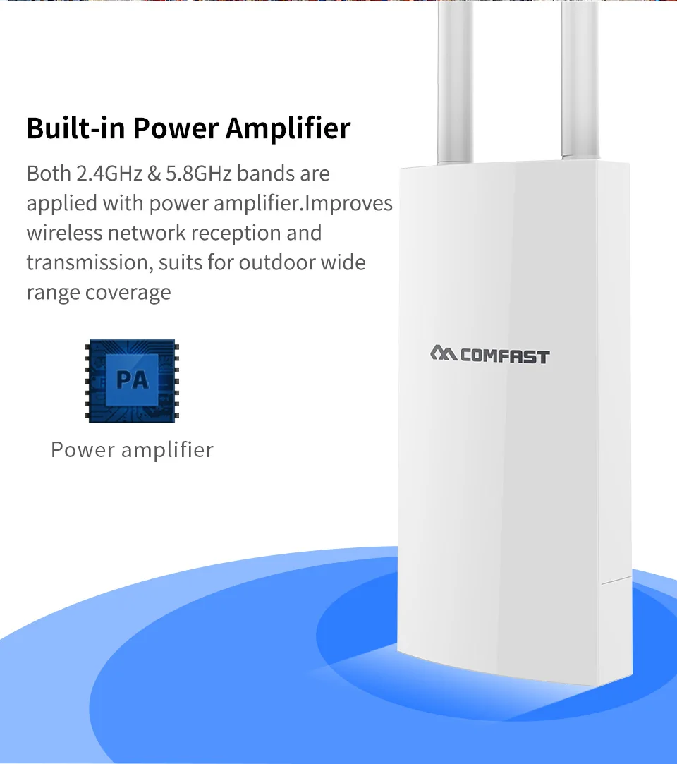 Dupla de Alta Potência ao ar Comfast Banda Livre 1200m 360 Graus Cobertura Omnidirecional Ponto Acesso Wi-fi Base Estação Roteador 5ghz ap 7 Computador e Escritório
