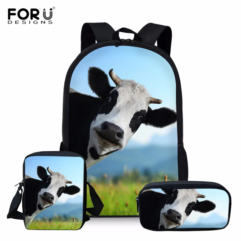 Крутые детские школьные ранцы FORUDESIGNS из коровьей кожи для подростков