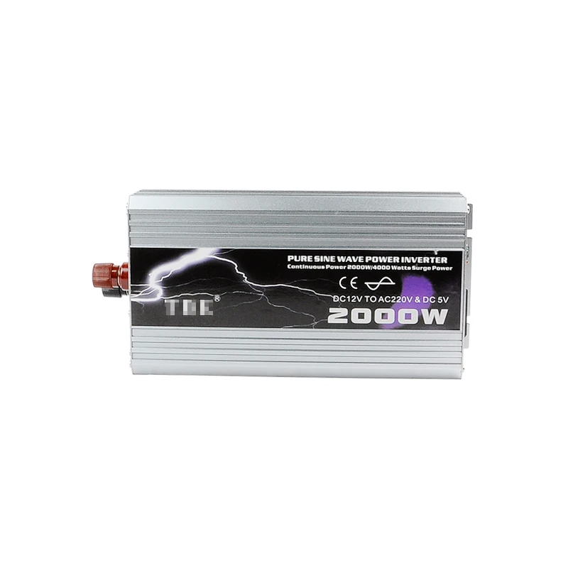 

Car Power inverter 2000w 2000Watt Pure Sine Wave DC 12V TO AC 220V Converter With USB For Solar/wind/gas Power Generation