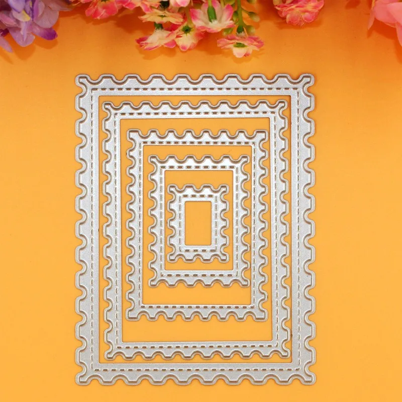 Rectangle/Square Metal Scallop Frames Scrapbooking Stamp Cutting Dies Stencils for Embossing Decorative Cards Crafts | Дом и сад