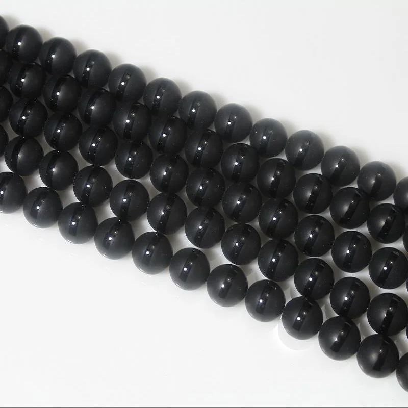 

6 8 10 12mm Natural Round Black Stripe Agate Matte Frosted Onyx Gemstone Loose Beads For Necklace Bracelet DIY Jewelry Making