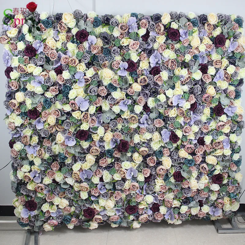 

SPR new design 10pcs/lot high quality 3D London flower wall wedding backdrop artificial rose hydrangea flower arrangements