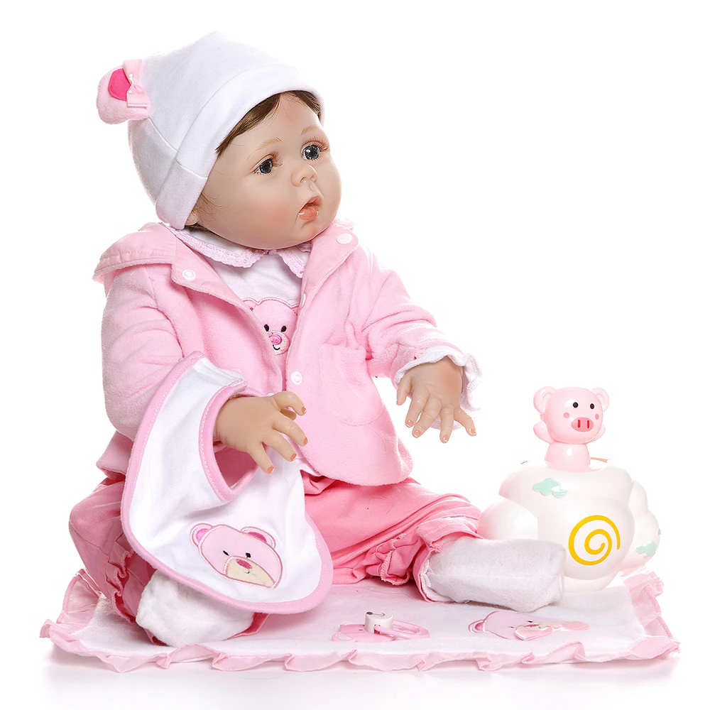 NPK 56 см кукла для новорожденной девочки, мягкая силиконовая кукла для всего тела 0-3 м, реальный размер ребенка, кукла bebe, Анатомически правильная