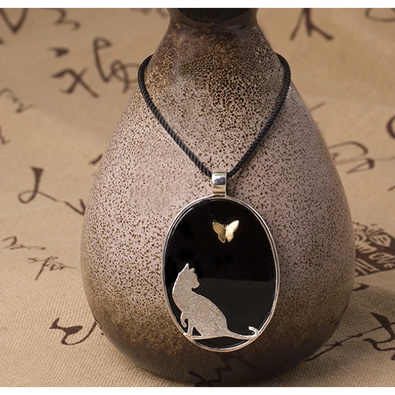 Buy Original design 925 sterling silver cat pendant