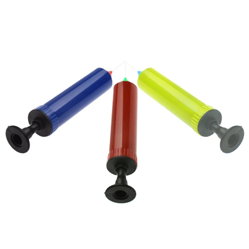 Color Random New Plastic font b Football b font Soccer Inflatable Ball Hand Air Pump with
