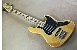 Оптовая продажа с фабрики GYJB-5019 оригинальный деревянный цвет твердый пепельный корпус с Черная тарелка 5 струн джазовая бас-гитара