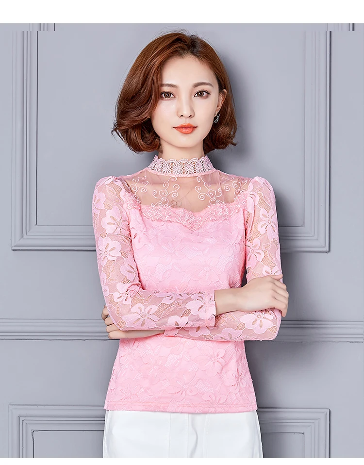 FREE SHIPPING 90s Mesh Lace Blouse OG0772