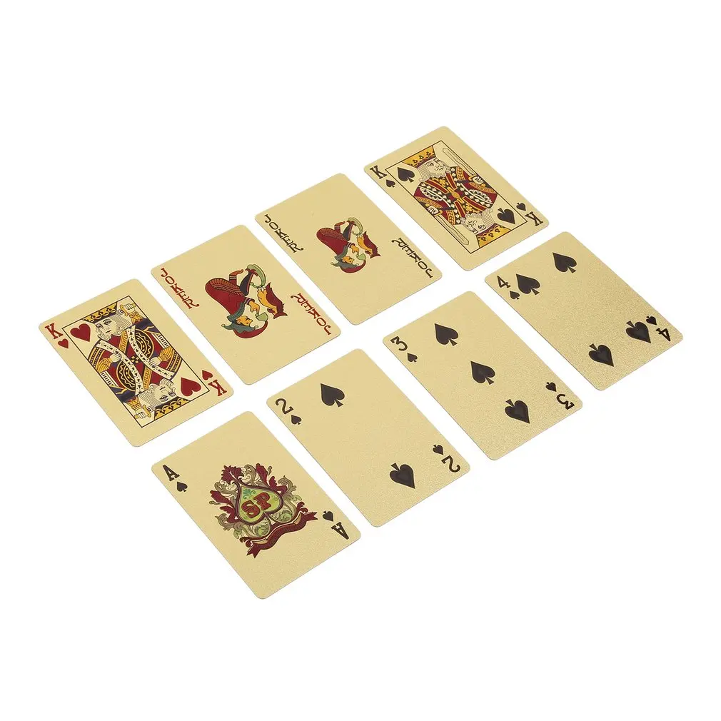 Eiz Poker Card PET/PVC водонепроницаемые пластиковые роскошные покрытые фольгой игральные карты Вечерние игры сетка/евро односторонняя цветная версия