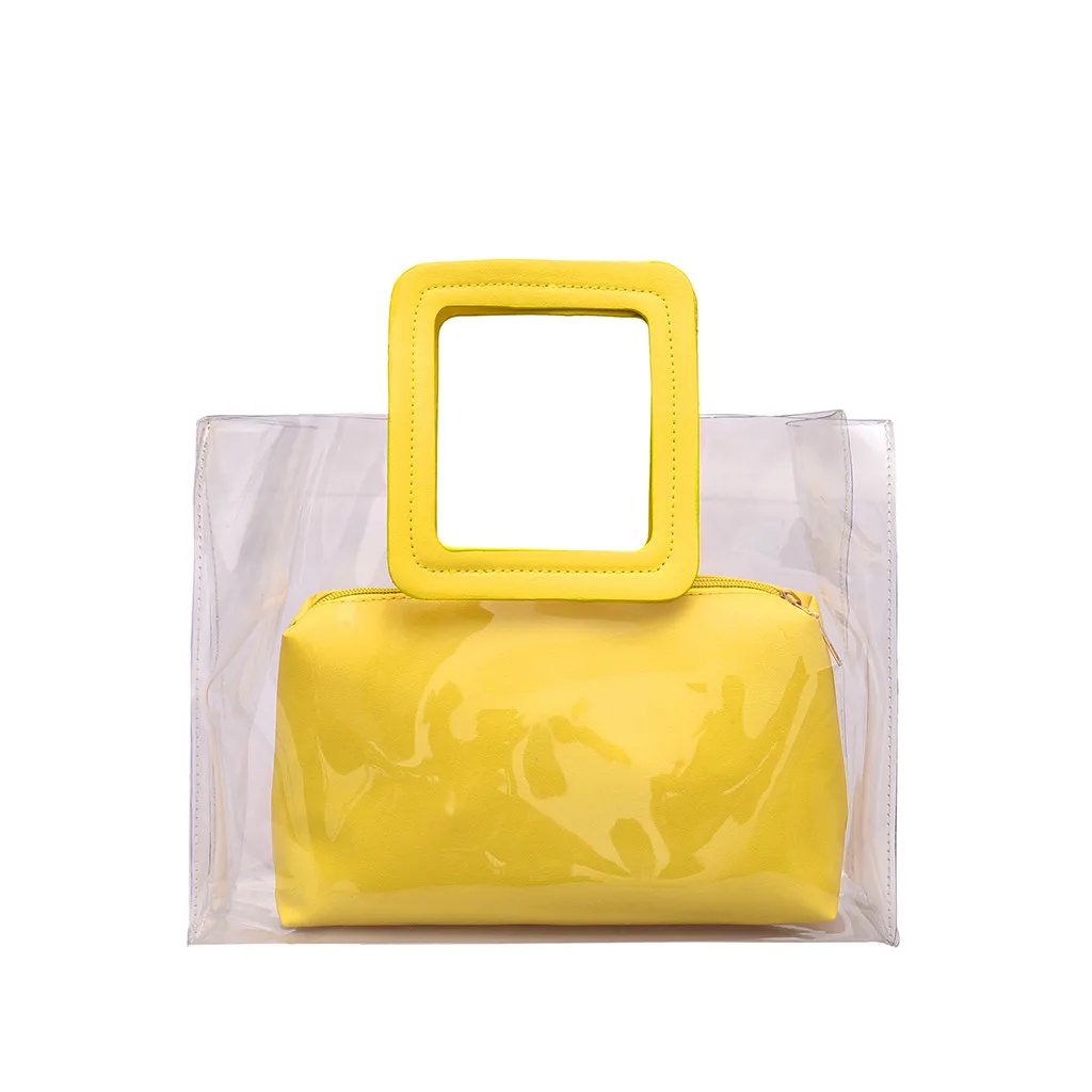 

2 pcs PVC Transparent Waterproof Shoulder Bag Sports Workout Crossbody Case Wild Pouch zipper Hand Bag J7