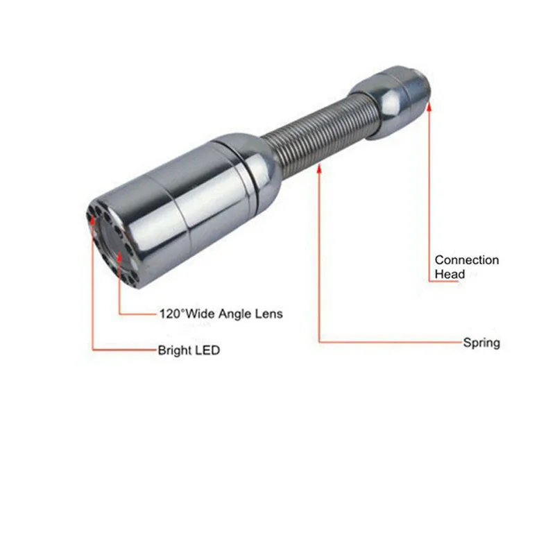 Диаметр 23 мм трубы сливной канализации инспекции Камера головы 12 шт. Регулировка светодиодные фонари, трубопровода Водостоки змея Камера