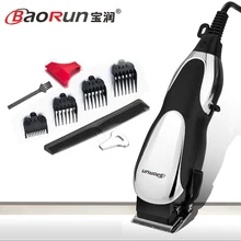 BaoRun электрическая машинка для стрижки волос профессиональный триммер для волос для мужчин бесшумный Ультра мощный парикмахерский салон машинка для стрижки волос со шнуром 220 В