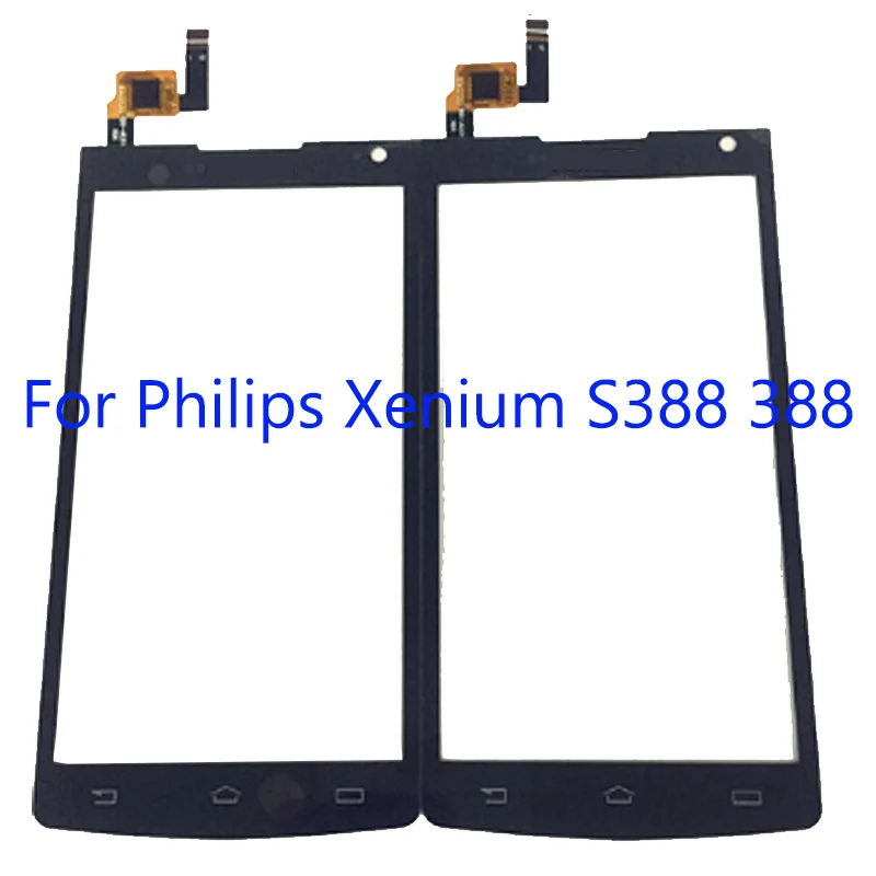 

2pcs New For Philips for Xenium S388 Touch Screen Sensor Front Glass For Xenium CTS388 S388 touch Panel Replacement Parts