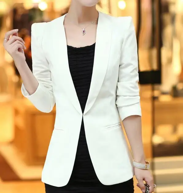 Onsoyours Womens Blazer Lapel Slim Fit Long Sleeve Solid Color Formal Suit Casual Jacket Open Front Lightweight Office Business Cardigan Short Coat Top 