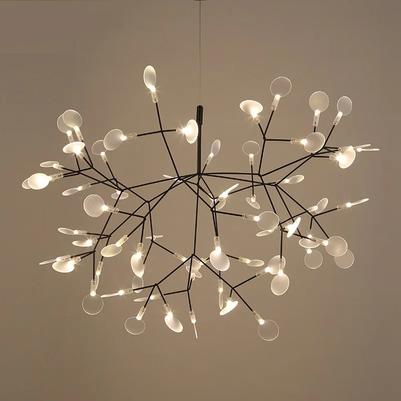 Billige Moderne Heracleum Baum Blatt Anhänger Licht LED Lampe Suspension Lampen Wohnzimmer Kunst Bar Eisen Restaurant Home Beleuchtung PA0217