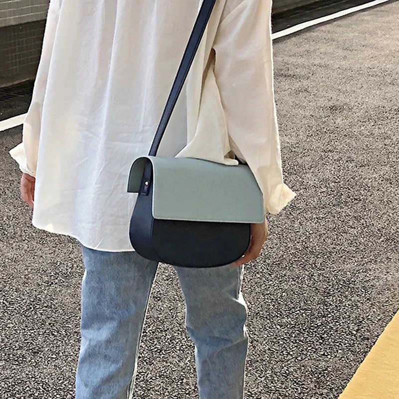 

2019 PU Collision Color Shoulder Bag Outside Travel Crossbody Bags Trend Korean Version Fashion Street Handbag