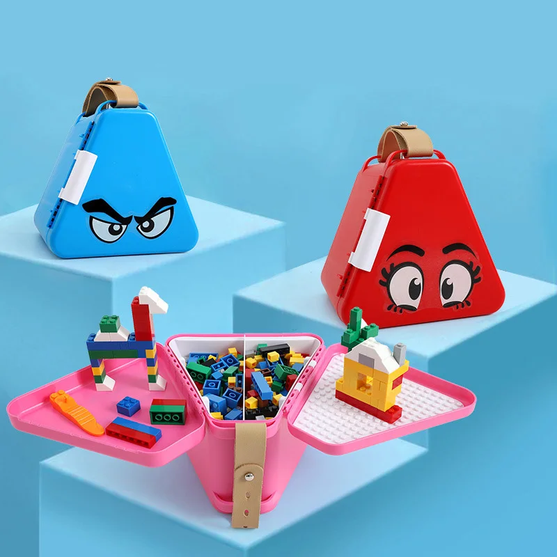 

Kids Block Base Plate Multi-function storage box for toys Portable Container Organizer Box Support Building Block Container Case