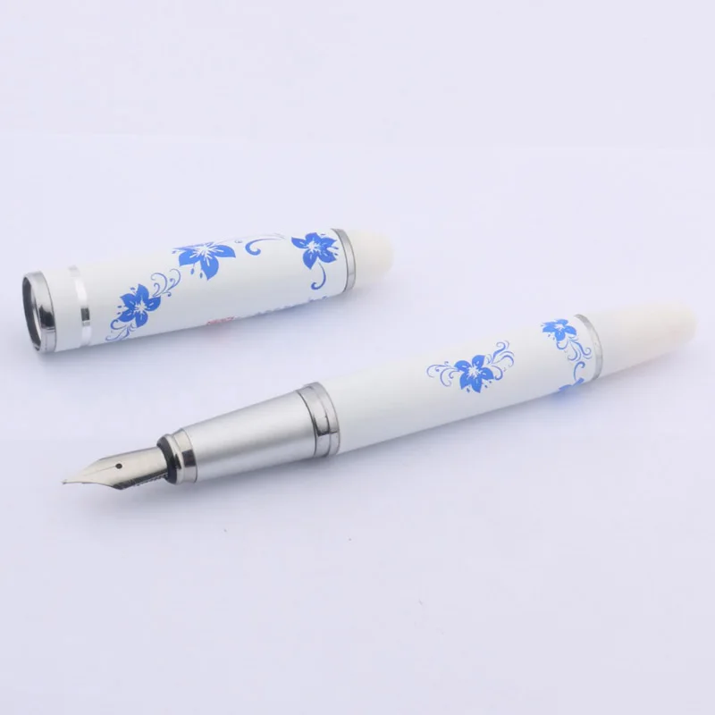 1 шт. синяя и белая фарфоровая живопись Средний Перьевая ручка - Цвет: rebud flower