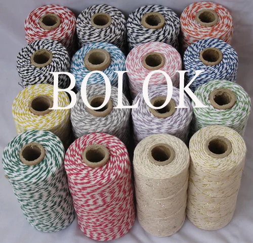 

9pcs/lot bakers twine,32 kinds color choose twisted Cotton rope, Baker twine cotton cords, cotton twine (110yards/spool)