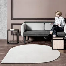 В скандинавском стиле чистый светло-серый цвет в форме капли коврик для гостиной, пост-современный прикроватный ковер, украшение офисный ковёр