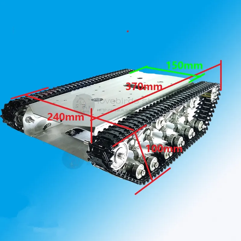 T750 гусеничный Танк из нержавеющей стали, робот-шасси, мобильный умный автомобиль, двойной склад, дизайн, высокая совместимость для DIY робота