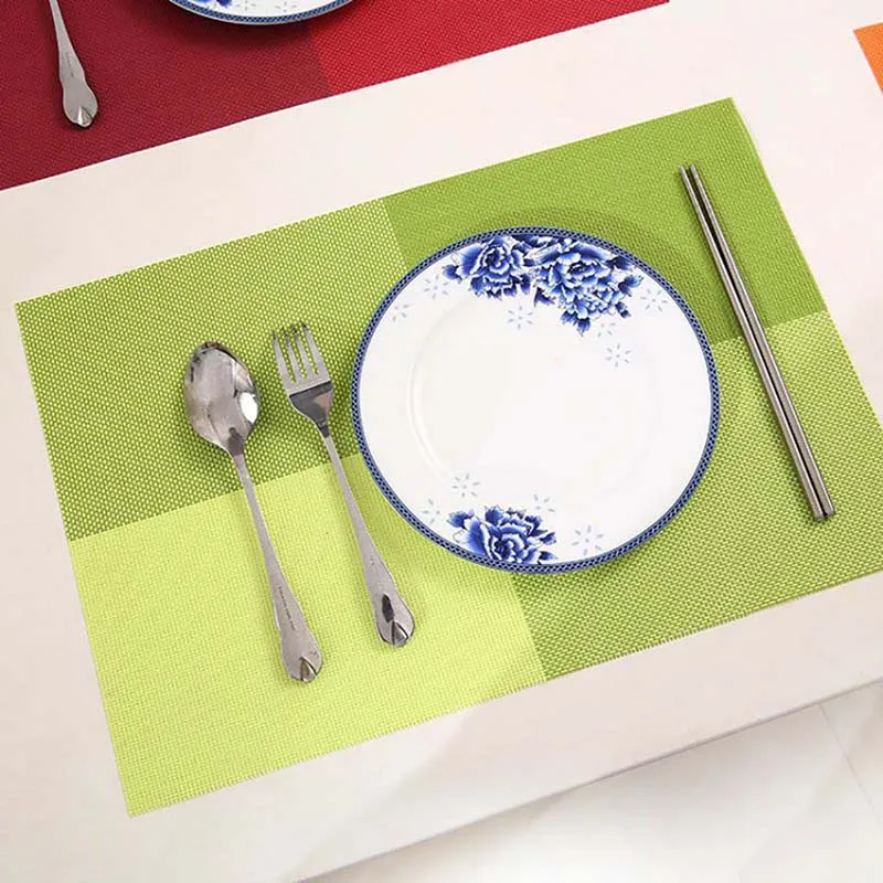 

1PC Kitchen Tool Printed Dining Table Mat PVC Plastic Heat Insulated Tableware Pad Non-Slip Placemat Waterproof Mat Bowl Pads