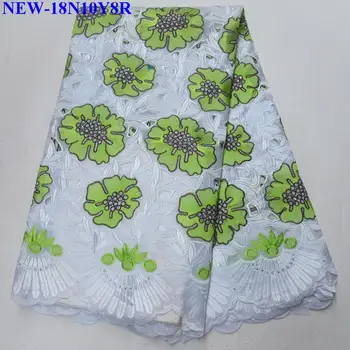 

2018 Luxury Swiss Voile Cotton Lace Fabrics For Women And Men High Quality Swiss Voile Lace Fabric 5 yards With stones XE001