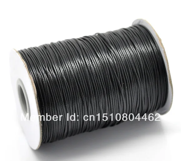 

Wholesale 1 roll(180M) Black Waxed Cotton Cord 1mm for Bracelet/ Necklace