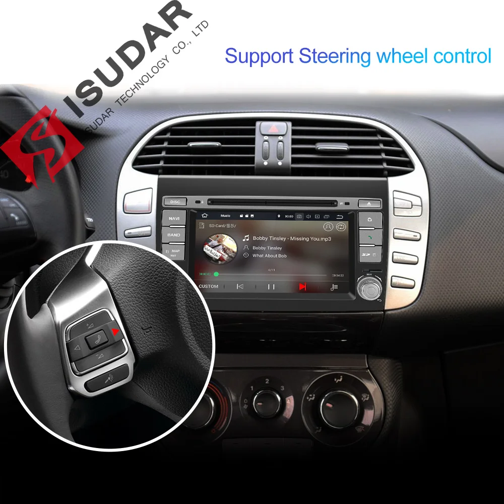 Cheap Isudar ROM 64GB 2 Din Android 9 Auto Radio For Fiat/Bravo 2007-2012 Car GPS Multimedia Player Octa Core RAM 4GB DSP DVR Camera 4