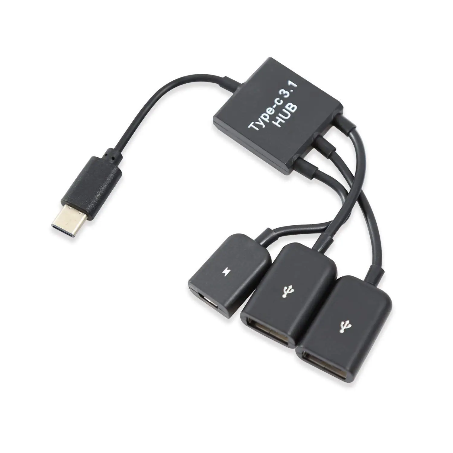 USB 3,1 type C штекер 2 Dual USB A 2,0 Female+ Micro-USB Female 3 в 1 OTG концентратор