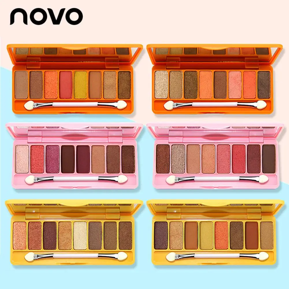 Kopen Novo 8 Kleuren Cartoon Shimmer Matte Oogschaduw Palet Maquiagem Professionele Natuurlijke Naakt Basic Waterproof Oogschaduw Voor Meisjes