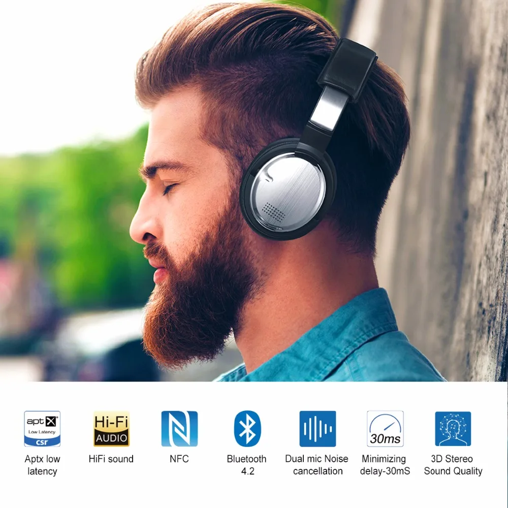 Новые Bee Bluetooth наушники с активным шумоподавлением беспроводная гарнитура