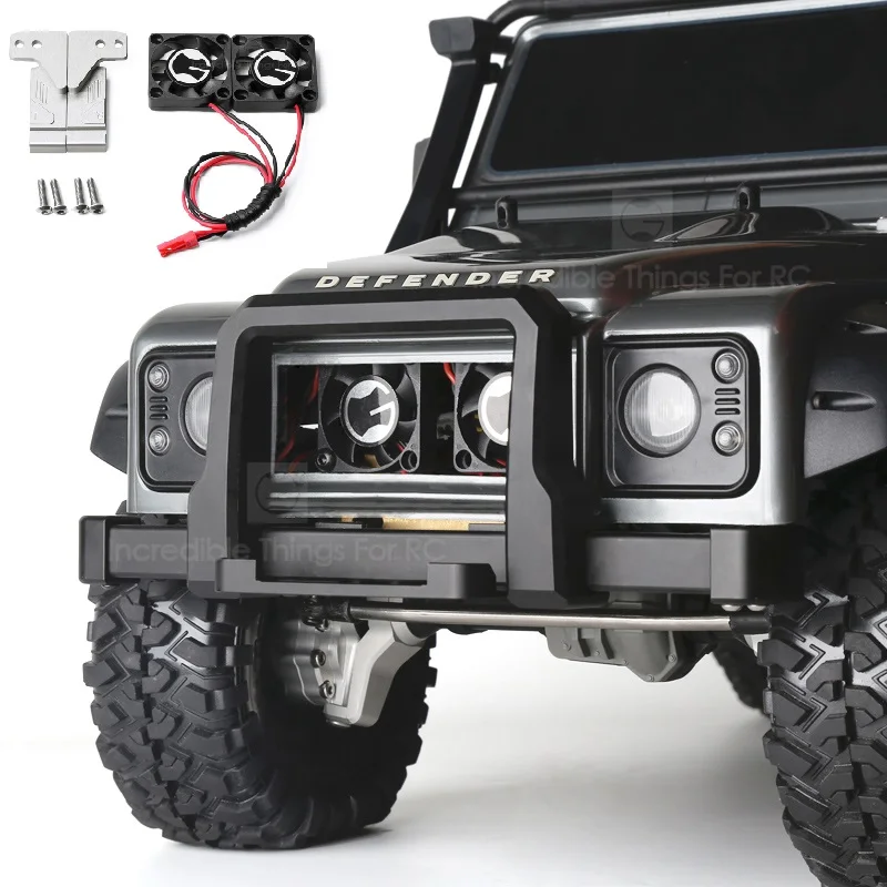 

1Set Simulation Air Inlet Cooling Fan Intake Grille Fan Front Grille Face Radiator for Rock Crawler TRX-4 DEFENDER RC Car Parts