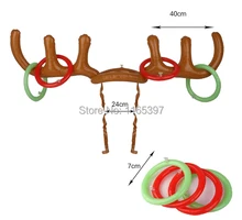 5x inflation Christmas reindeer horn ring toss game toy xmas theme party throw game multi person