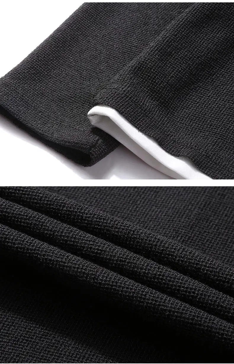False Two-pieces Sweatshirts Male Solid Hoody Hoodies Men Simple Pattern Autumn Spring Winter Streetwears 2019 Brand New Fashion 11