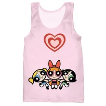 Powerpuff обувь для девочек 3D печатных унисекс майка для мужчин Мода прохладное лето на бретелях work out для мужчин женские Топы Холтер безрукавка