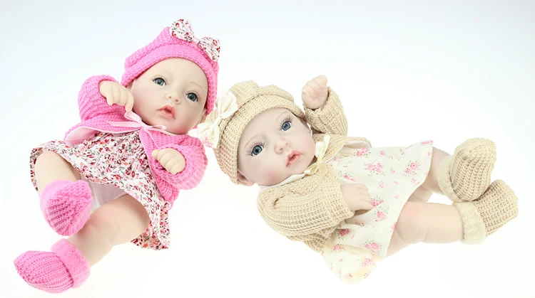 

Girl Body Tiny Smiling 11 Inch Reborn Baby Doll Full Silicone Vinyl Newborn Princess Girls With Clothes Kids Birthday Gift