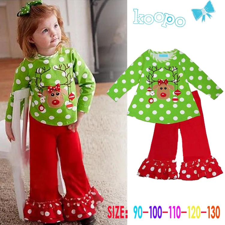 New Girls Long Sleeve Christmas Deer Dot Shirt + Bloomers 2pcs Set New girls long sleeve Christmas deer dot shirt + Bloomers 2pcs set Children kids Xmas Bell bottoms fashion wear girl casual 5set-in Clothing Sets from ... - New Girls Long Sleeve Christmas Deer Dot Shirt + Bloomers 2pcs Set