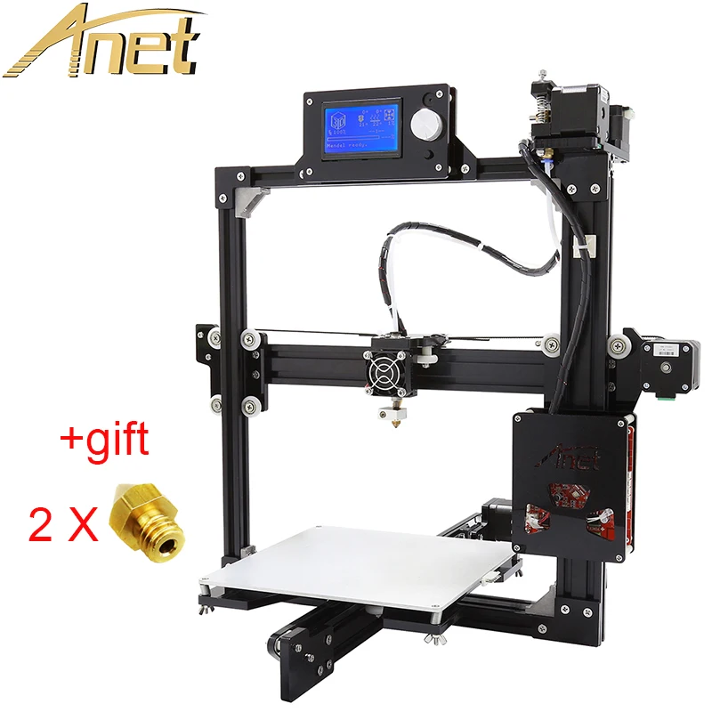 Cheap!!! High Accuracy Full metal frame structure Anet A2 3D Printer Kit DIY Easy Assemble With 2 extra Nozzles Free gift