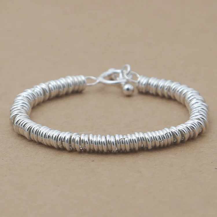 Женский серебряный браслет ручной работы из Таиланда 925 пробы|pure silver bracelet|silver