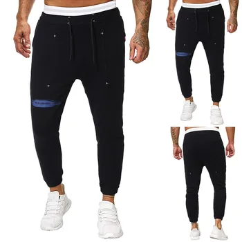 

Men Splicing Pure Color Overalls Pocket Sport Work Casual Trouser Pants M-3XL pantalones hombre streetwear joggers sweatpants