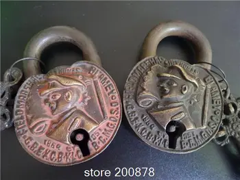 

HDC0816 Tibet Nepal Antiqued Solid Brass Bronze Capital Locks Tibetan Metal Handicrafts Retail & Wholesale Free Shipping