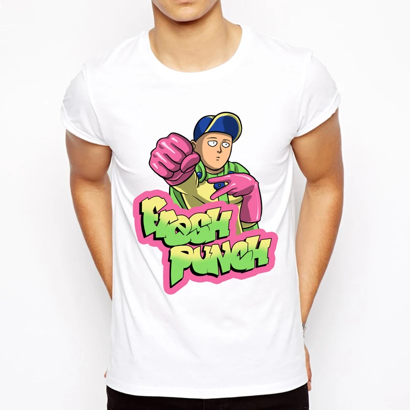 

2019 summer T-shirt One Punch Man Hero Saitama Oppai anime men's T-shirts hot t shirt men kpop brand clothing top