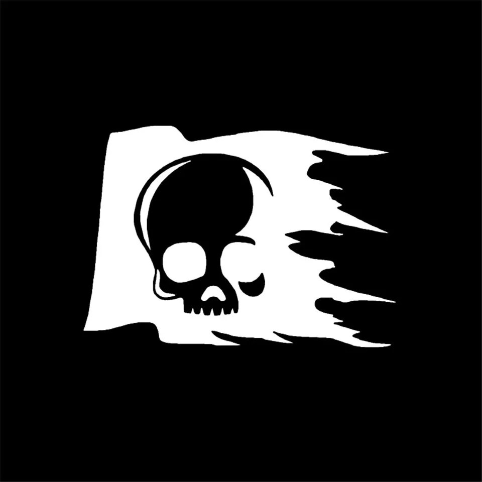 BlackSilverLaser 15.210.6CM Unique Creative Skull Flag Car Stickers Covering The Body Reflective Vinyl Decals  (2)