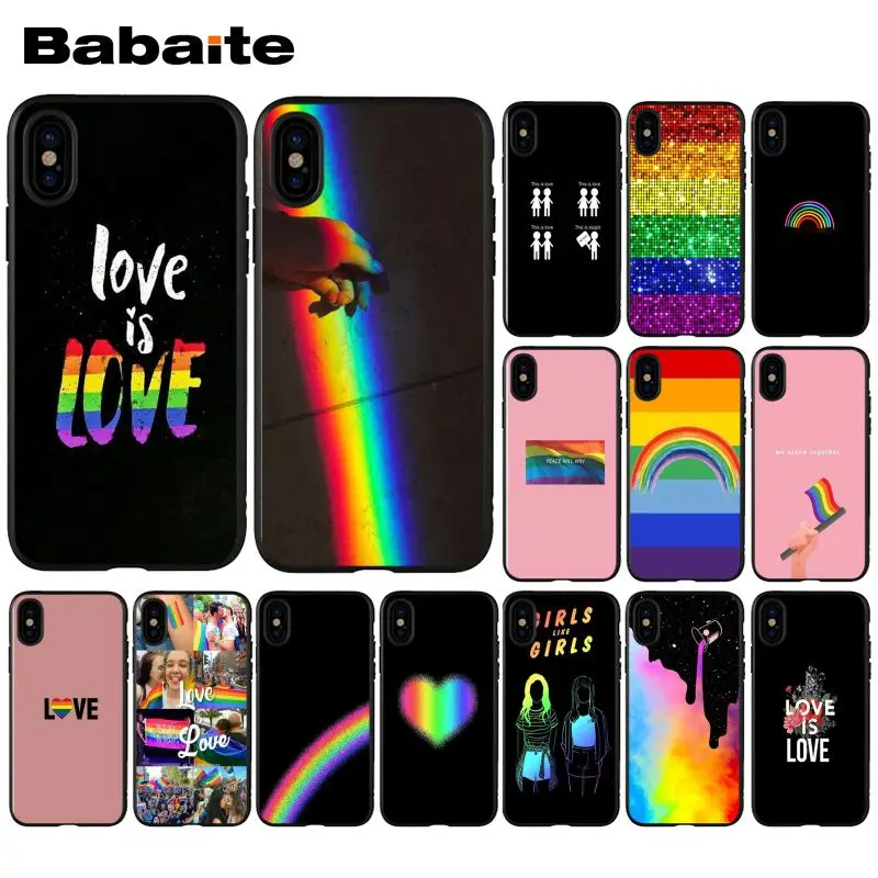 

Babaite Gay Lesbian LGBT Rainbow High Quality Phone Case for Apple iPhone 8 7 6 6S Plus X XS MAX 5 5S SE XR Mobile Cover