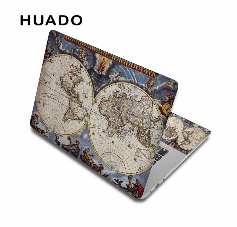 thumbnail image 1 of Pegatina de vinilo para portátil de 17", diseño de mapa del mundo, para MacBook, Asus, HP y Lenovo, de 15,6", 15" y 12" y 14", 1 of 5