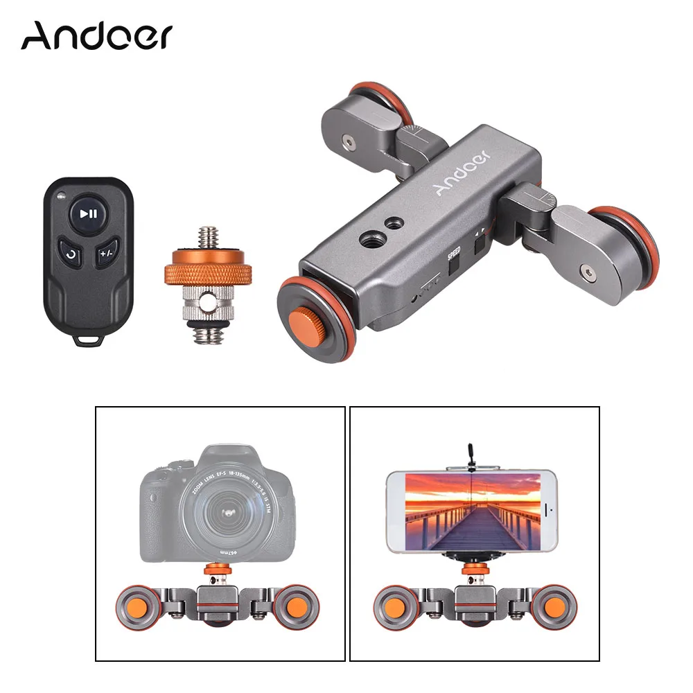 Andoer L4 PRO моторизованный беспроводной пульт дистанционного управления с электрической видео Долли трек слайдер Скейтер для Iphone Canon sony DSLR камеры - Цвет: Серый