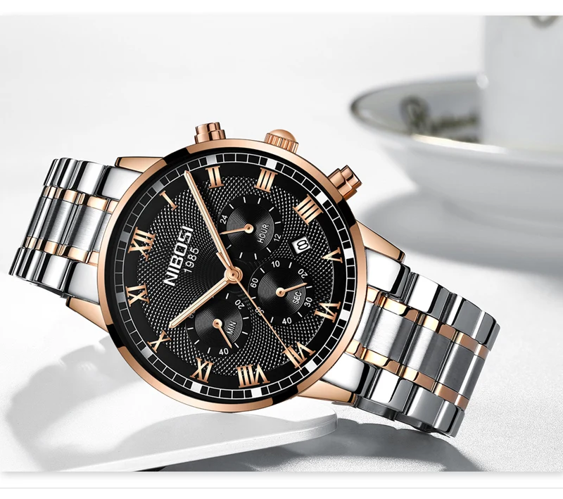 Relogio Masculino NIBOSI часы для мужчин кожаный ремешок кварцевые наручные часы для мужчин s спортивные часы для мужчин водонепроницаемые Модные полностью из стали