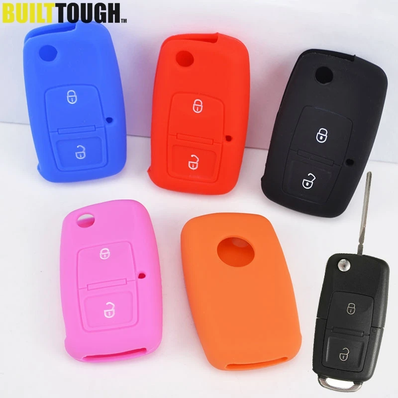 

2 Button Silicone Key Fob Case Cover Fit For Vw Golf Passat Polo Bora Lupo Skoda Octavia Fabia Seat Altea Leon Ibiza Tolledo